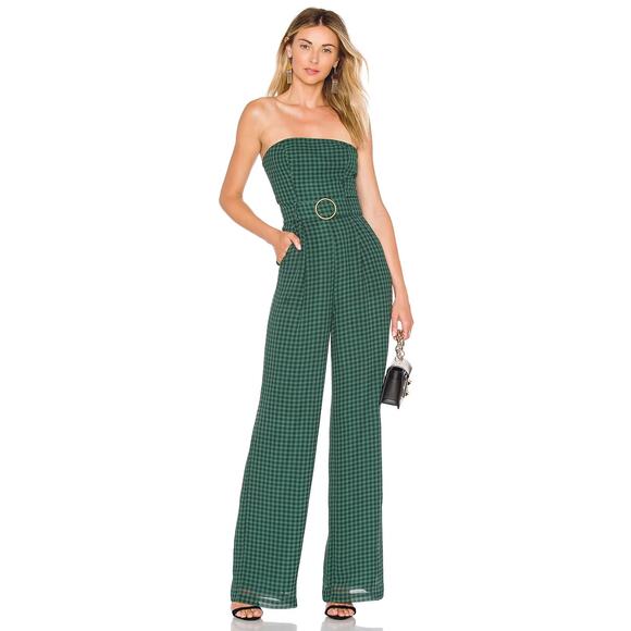 House of Harlow 1960 X Revolve Women's Green Dominique Jumpsuit Size Medium - Picture 1 of 12